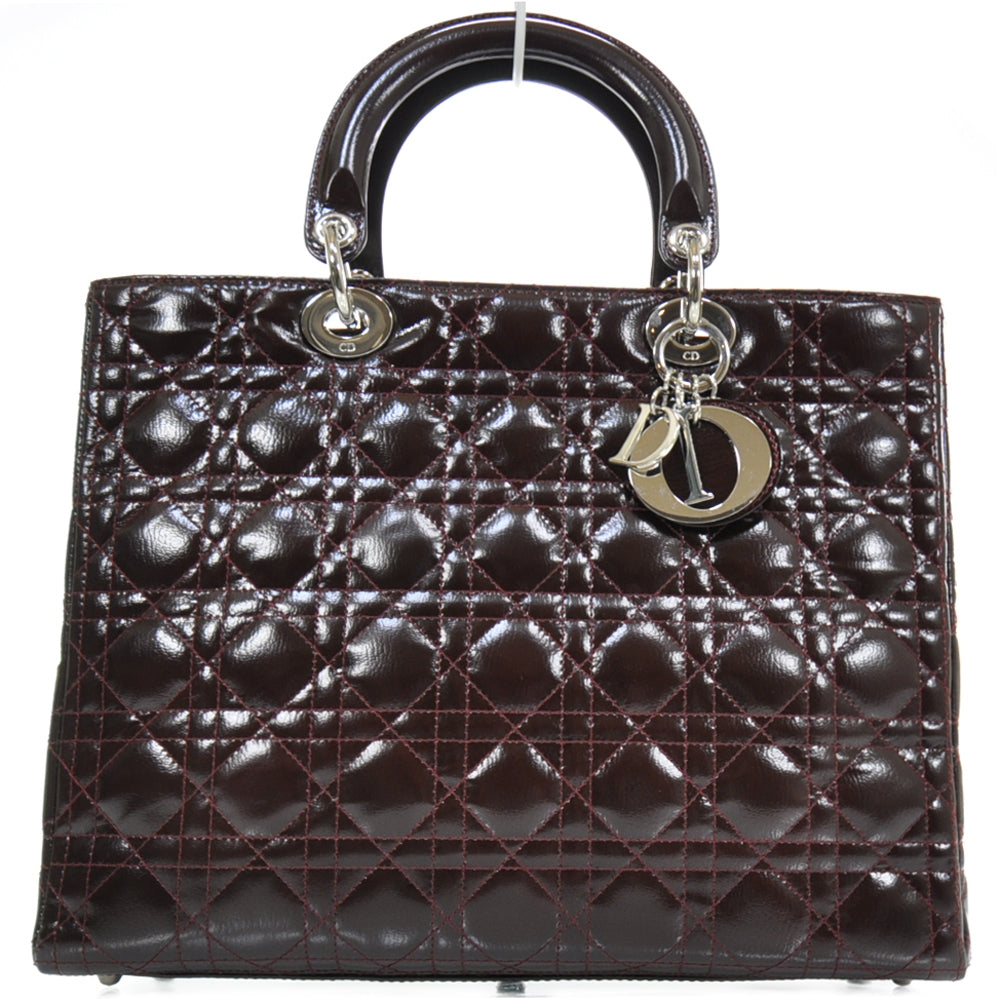 Christian Dior Leather Cannage Large Lady Dior Burgundy 1 of 8