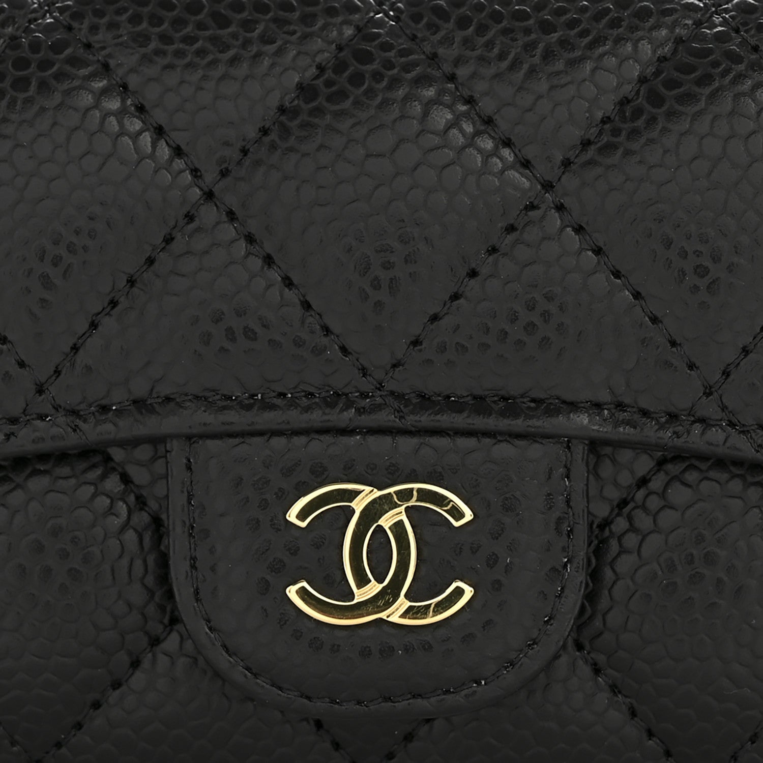 Chanel Caviar Quilted Flap Card Holder Wallet Black 9 of 10