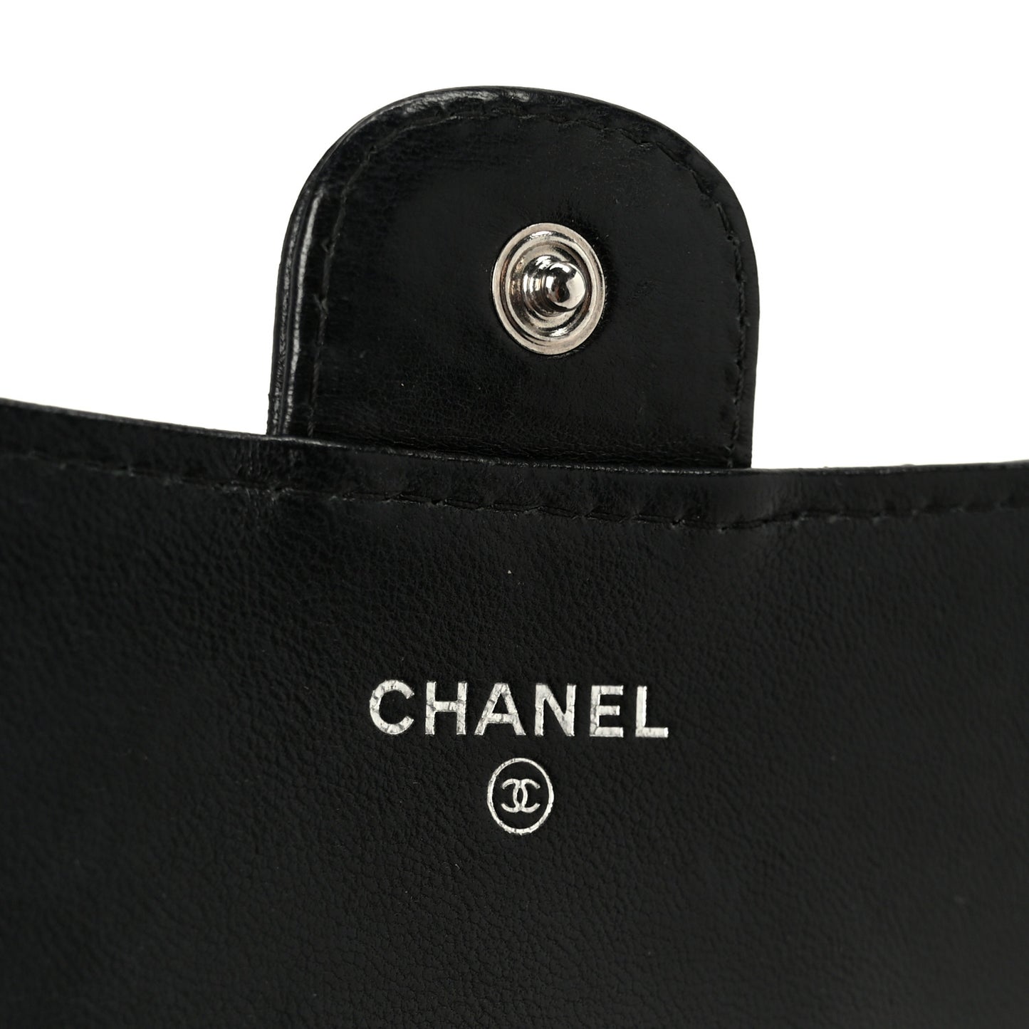 Lambskin Quilted Large Flap Wallet Black
