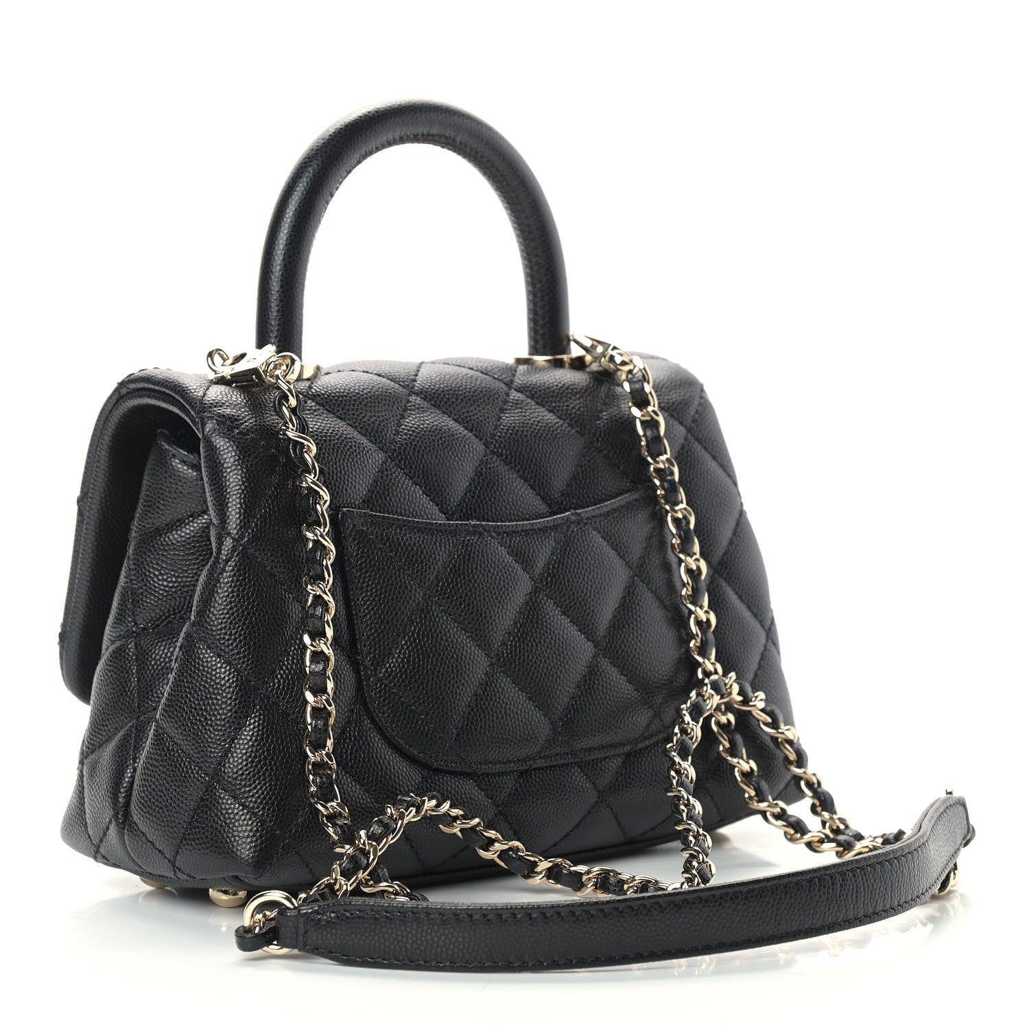 Chanel Caviar Quilted Extra Mini Coco Handle Flap Black 3 of 10