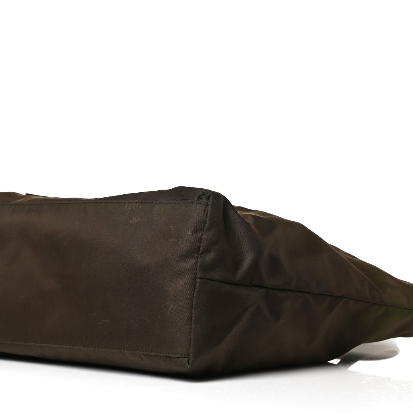 Tessuto Nylon Saffiano Shopping Tote Green