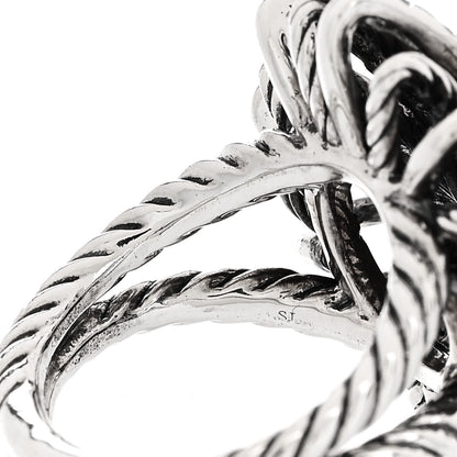 David Yurman Sterling Silver Diamond 25mm Starburst Ring 50 5.25 6 of 6