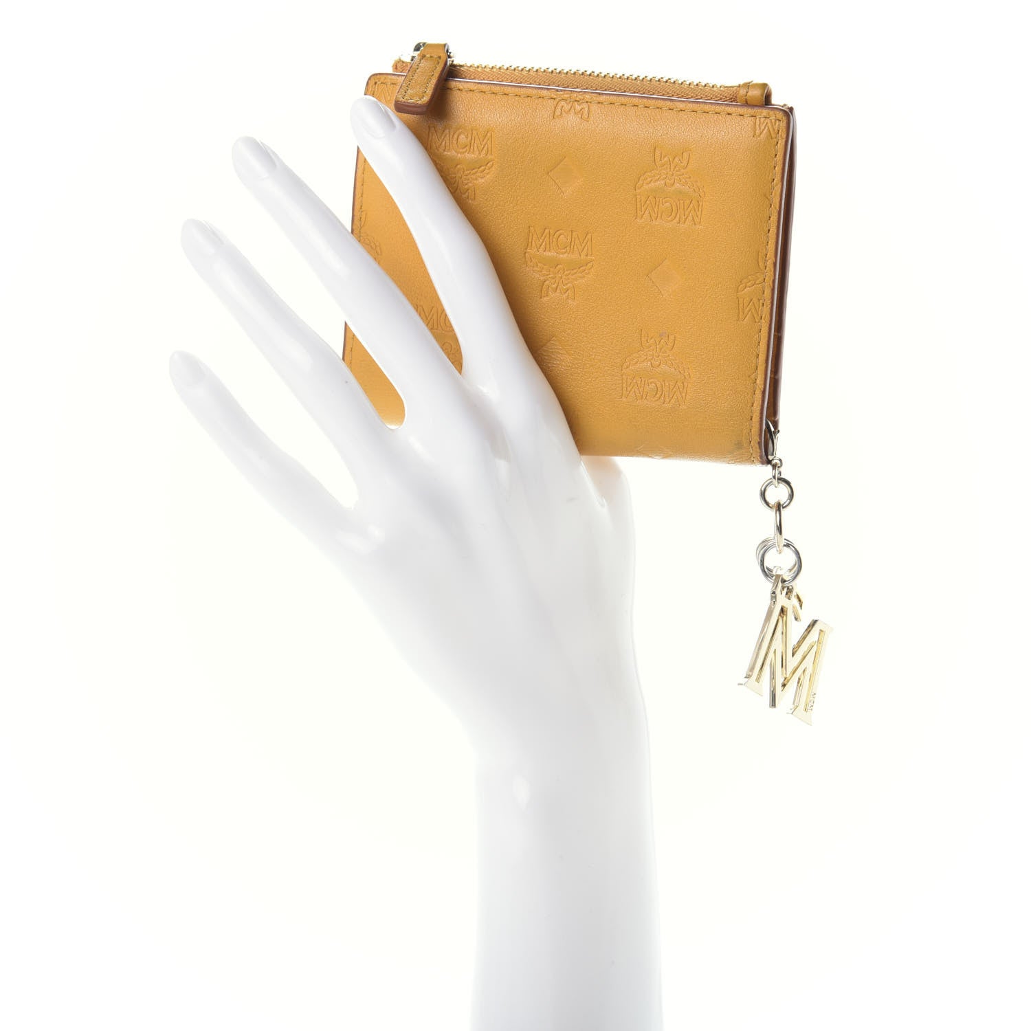 MCM Calfskin Ottomar Monogram Mini Two Fold Klara Wallet Mango 2 of 6