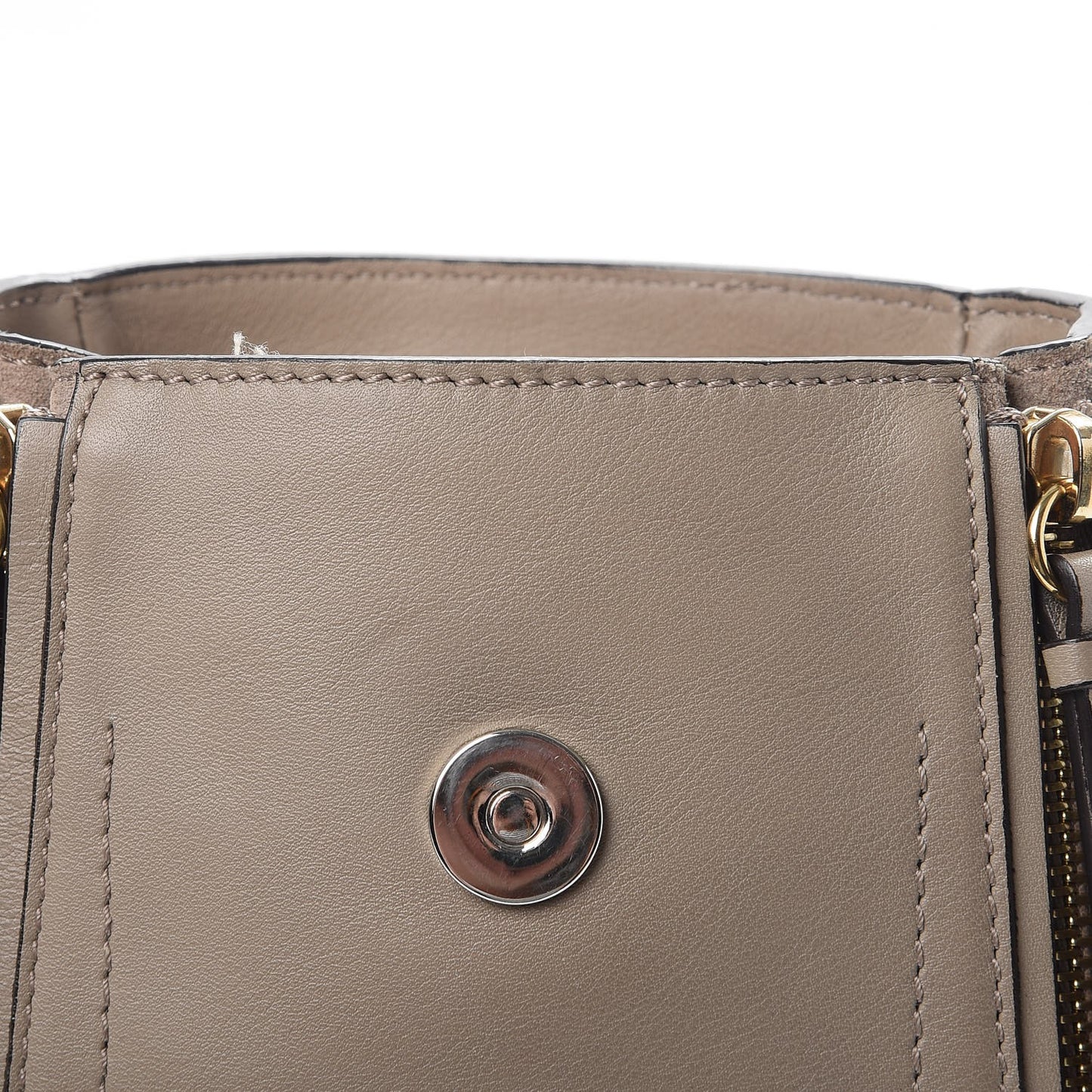 Suede Calfskin Mini Faye Backpack Motty Grey