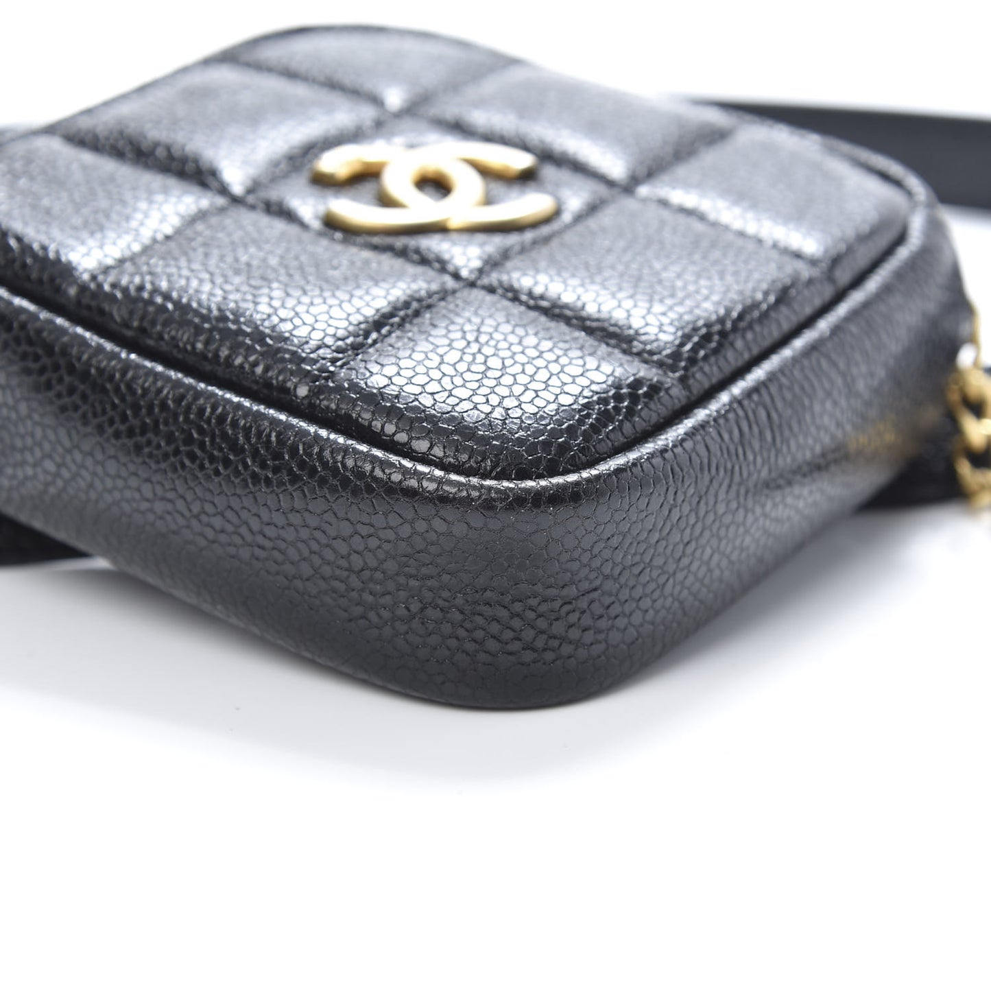 Caviar Quilted Coin Purse Belt Bag Black