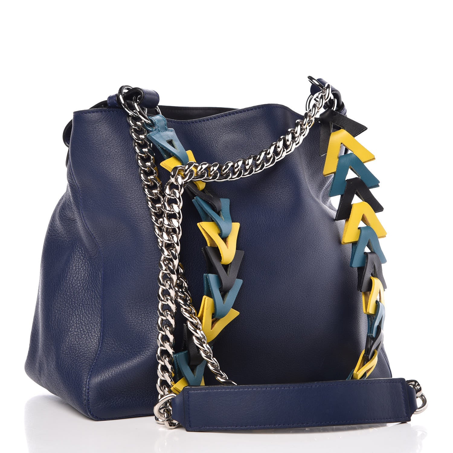 Loewe Calfskin V Bucket Bag Blue 5 of 12