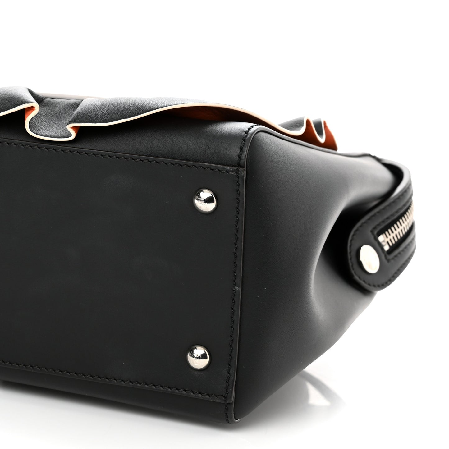 Vitello Baltico Century Dolce Waves DotCom Satchel Black Terracotta