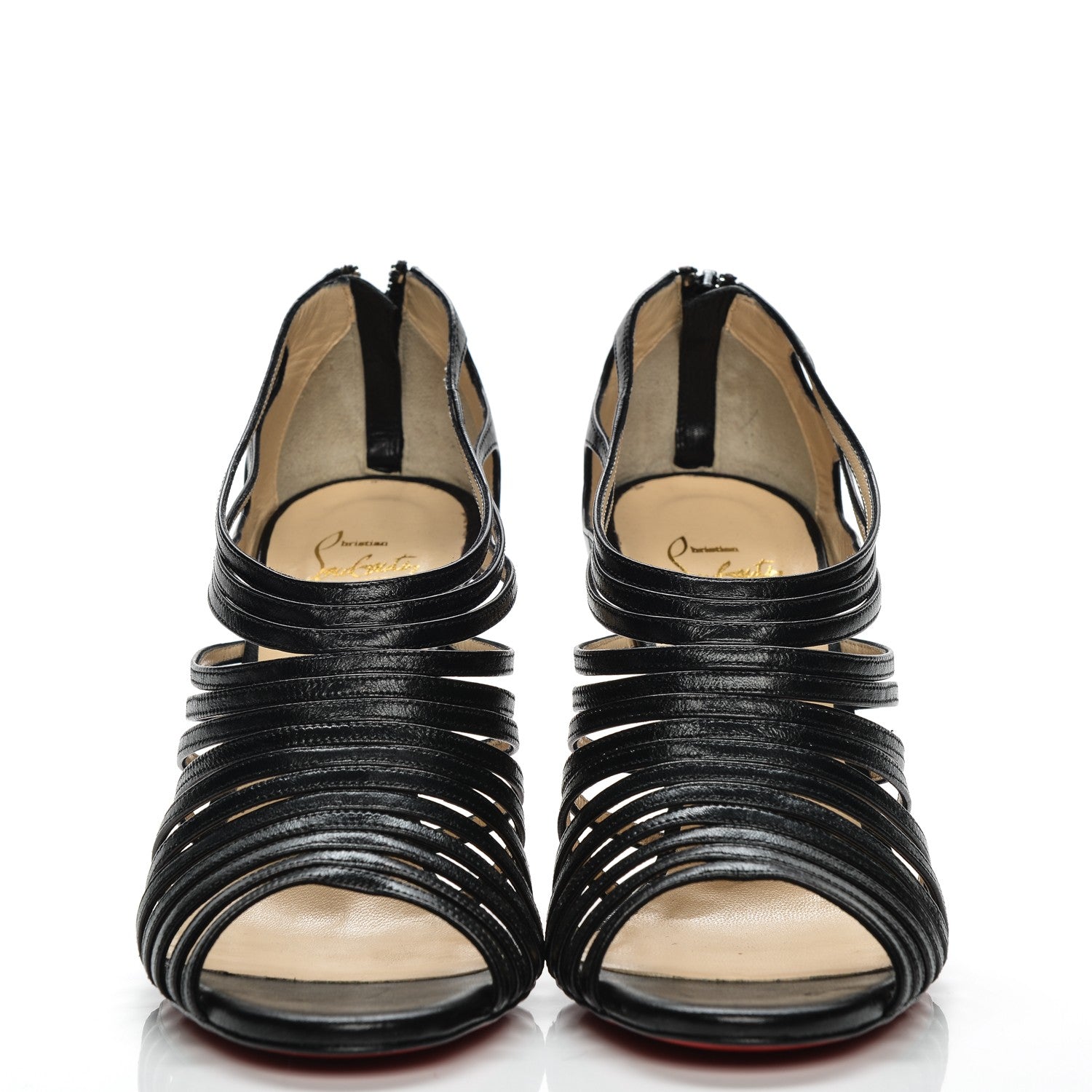 Christian Louboutin Kid Leather Multibrida 85 Cage Sandals 38.5 Black 2 of 7