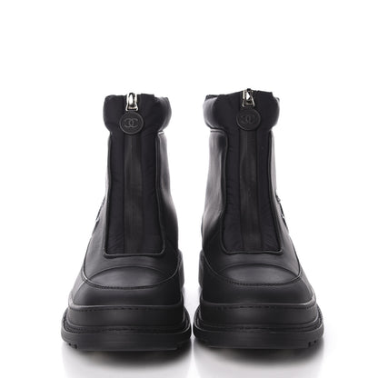 Chanel Calfskin Nylon CC Ankle Snow Boots 36 Black 2 of 10