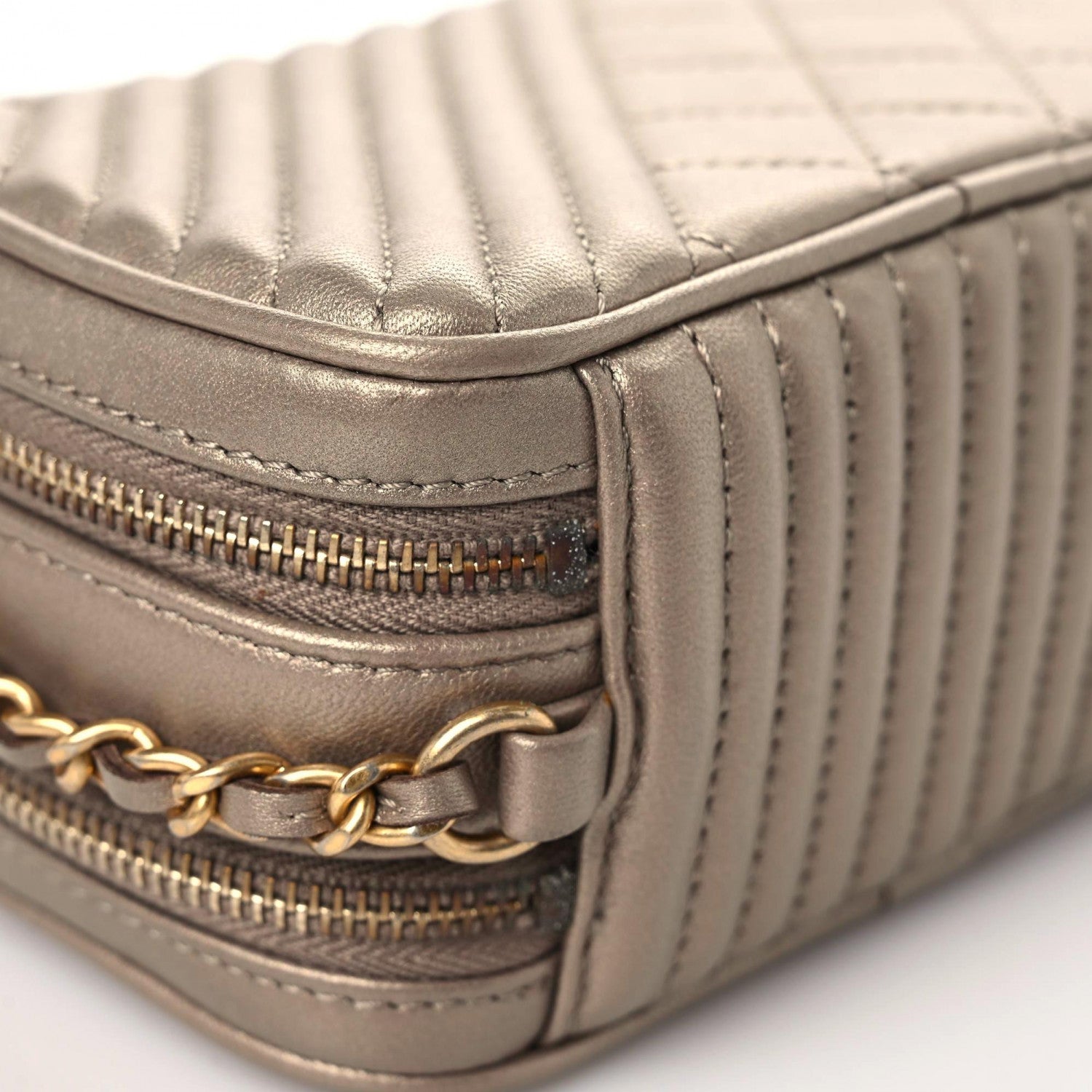 Chanel Metallic Lambskin Mini Coco Boy Camera Case Dark Gold 11 of 13