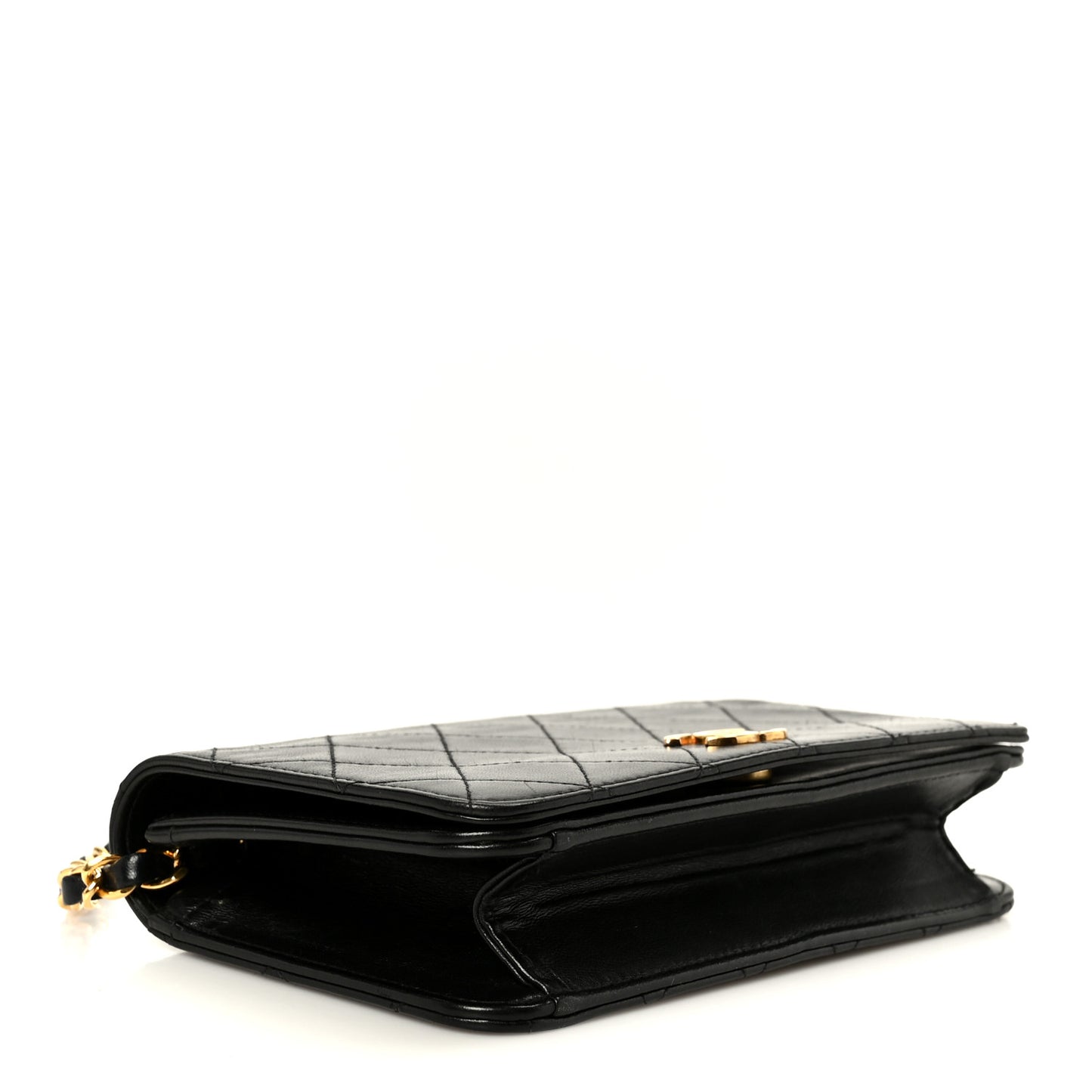 Lambskin Quilted Small Single Flap Bag Black