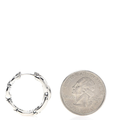 David Yurman Sterling Silver Diamond 23mm Wellesley Hoop Earrings 2 of 3