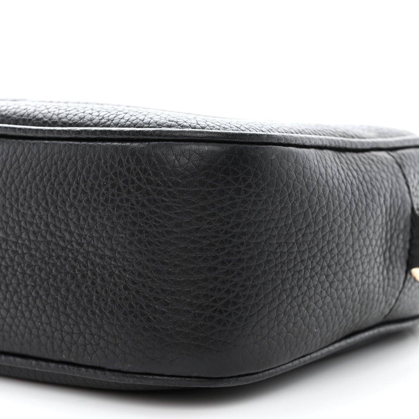 Pebbled Calfskin Small Soho Disco Bag Black