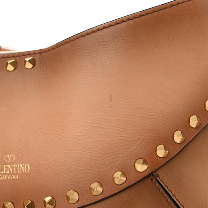 Valentino Garavani Buffed Calfskin Medium Twinkle Studs Hobo Camel 13 of 16