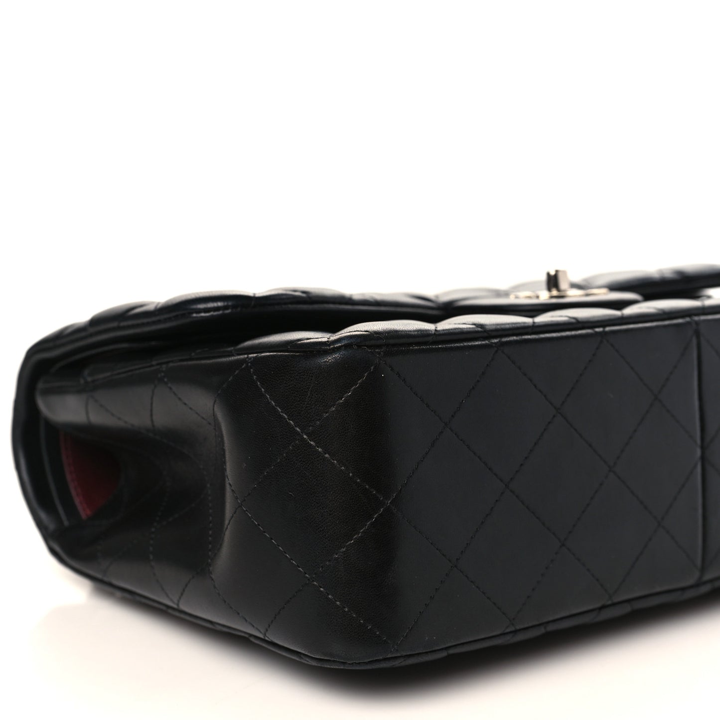 Lambskin Quilted Jumbo Double Flap Black