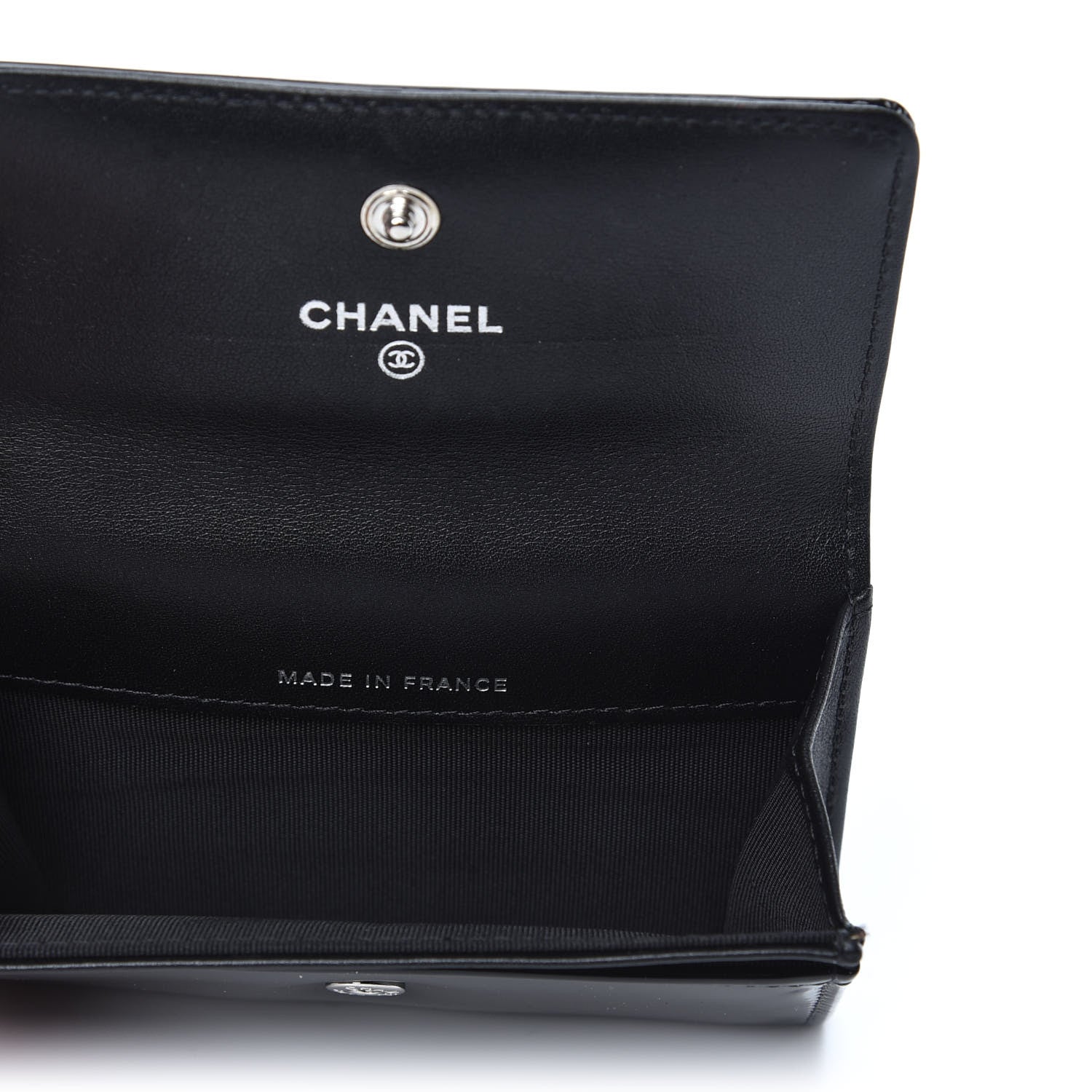 Chanel Patent CC Card Holder Black White 5 of 8
