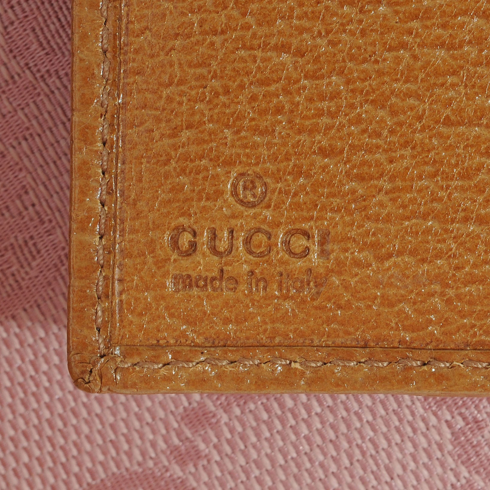 Gucci Monogram Metal Bar French Flap Wallet Pink 6 of 8