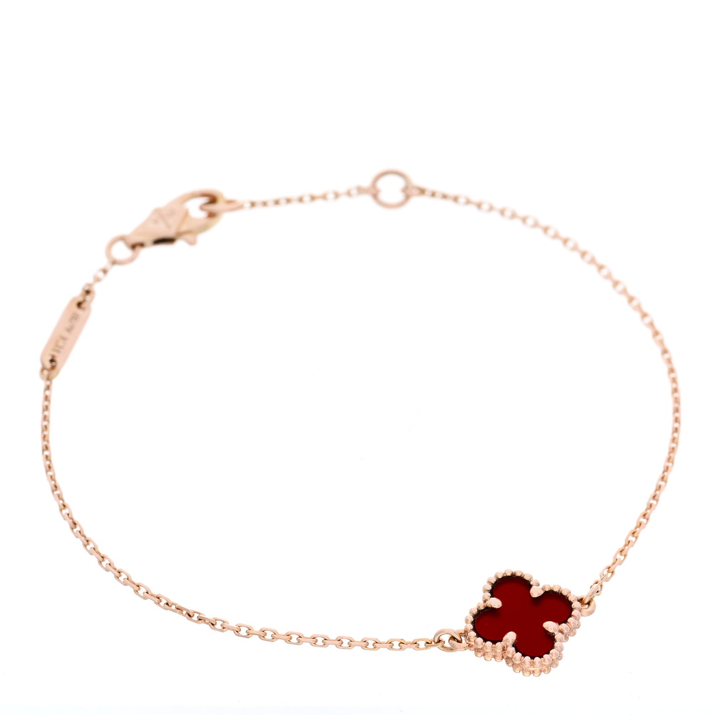 18K Rose Gold Carnelian Sweet Alhambra Bracelet