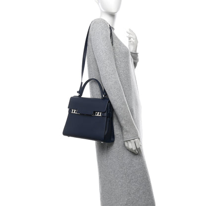 Delvaux Calfskin MM Tempete Satchel Navy 2 of 10