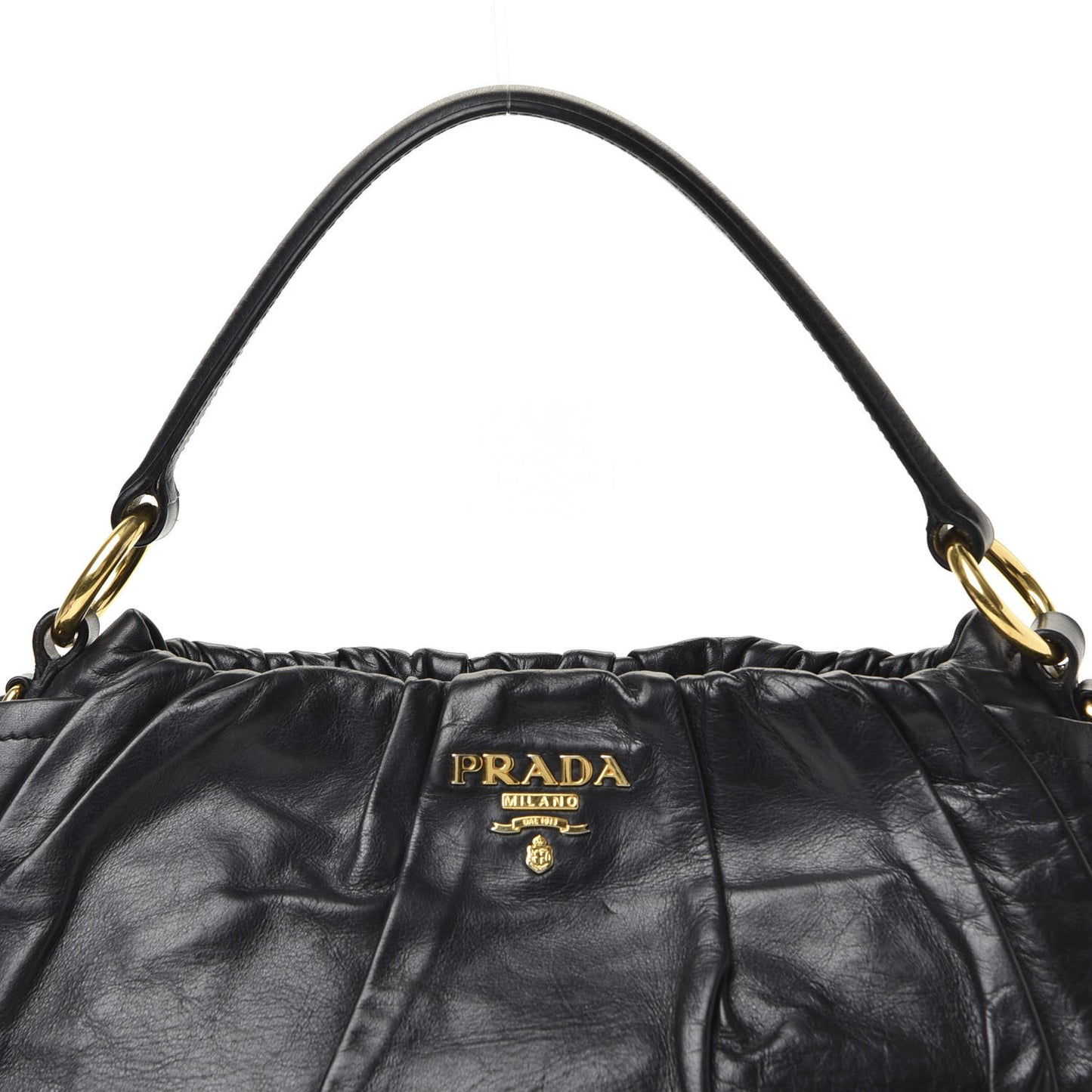 Soft Calf Pleated Hobo Black