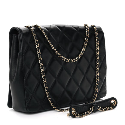 Chanel Lambskin Quilted Medium Diamond CC Flap Black 3 of 15