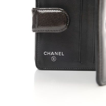 Chanel Patent Goatskin Compact French Wallet Dark Brown 7 of 12