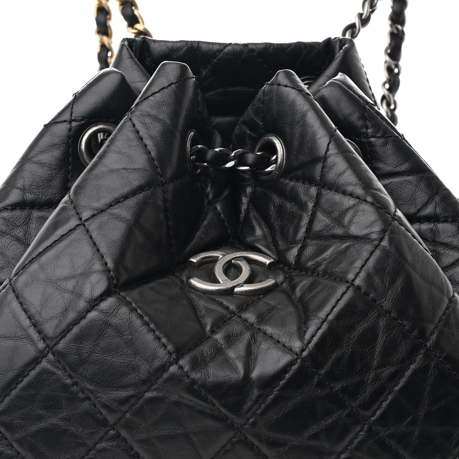 Chanel Aged Calfskin Quilted Small Gabrielle Backpack Black 8 of 12