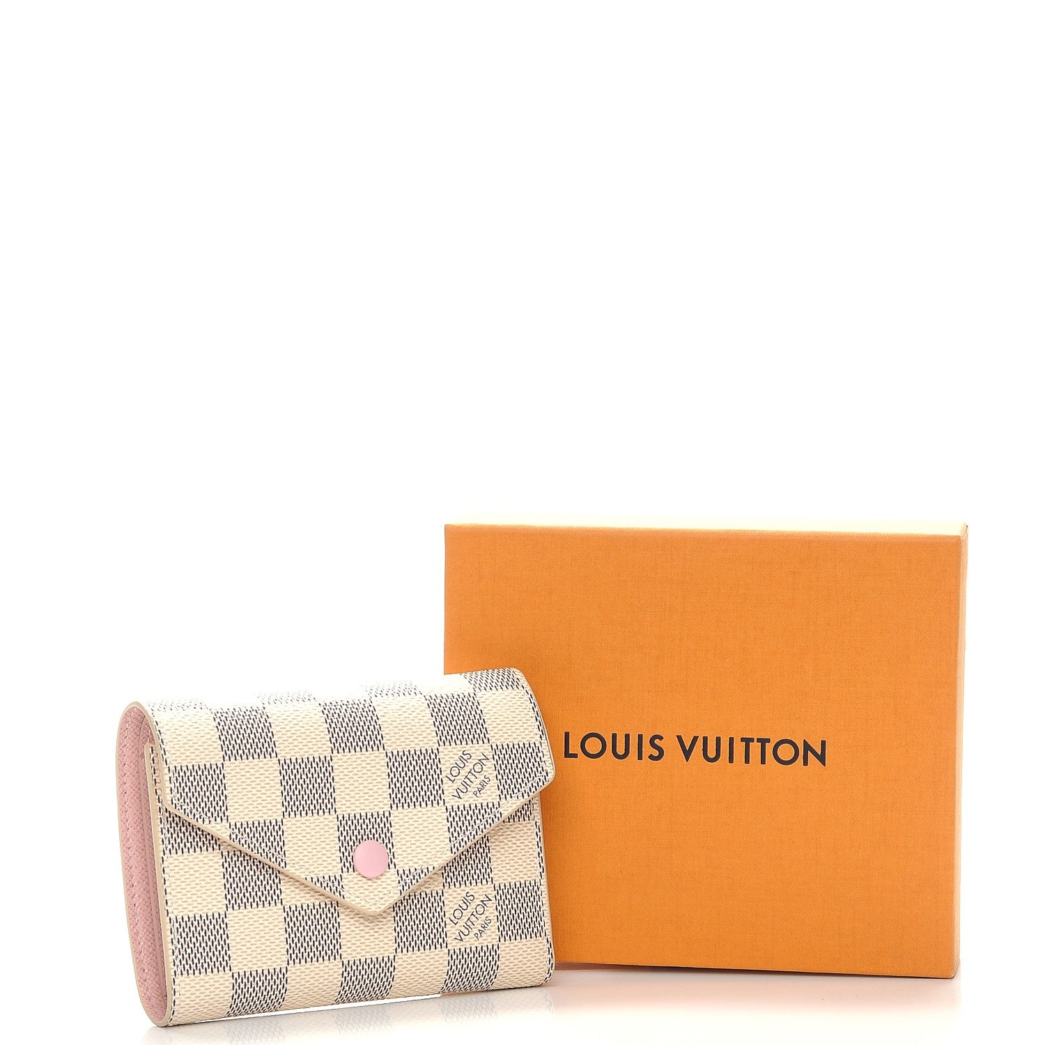 Louis Vuitton Damier Azur Victorine Wallet Rose Ballerine 8 of 8