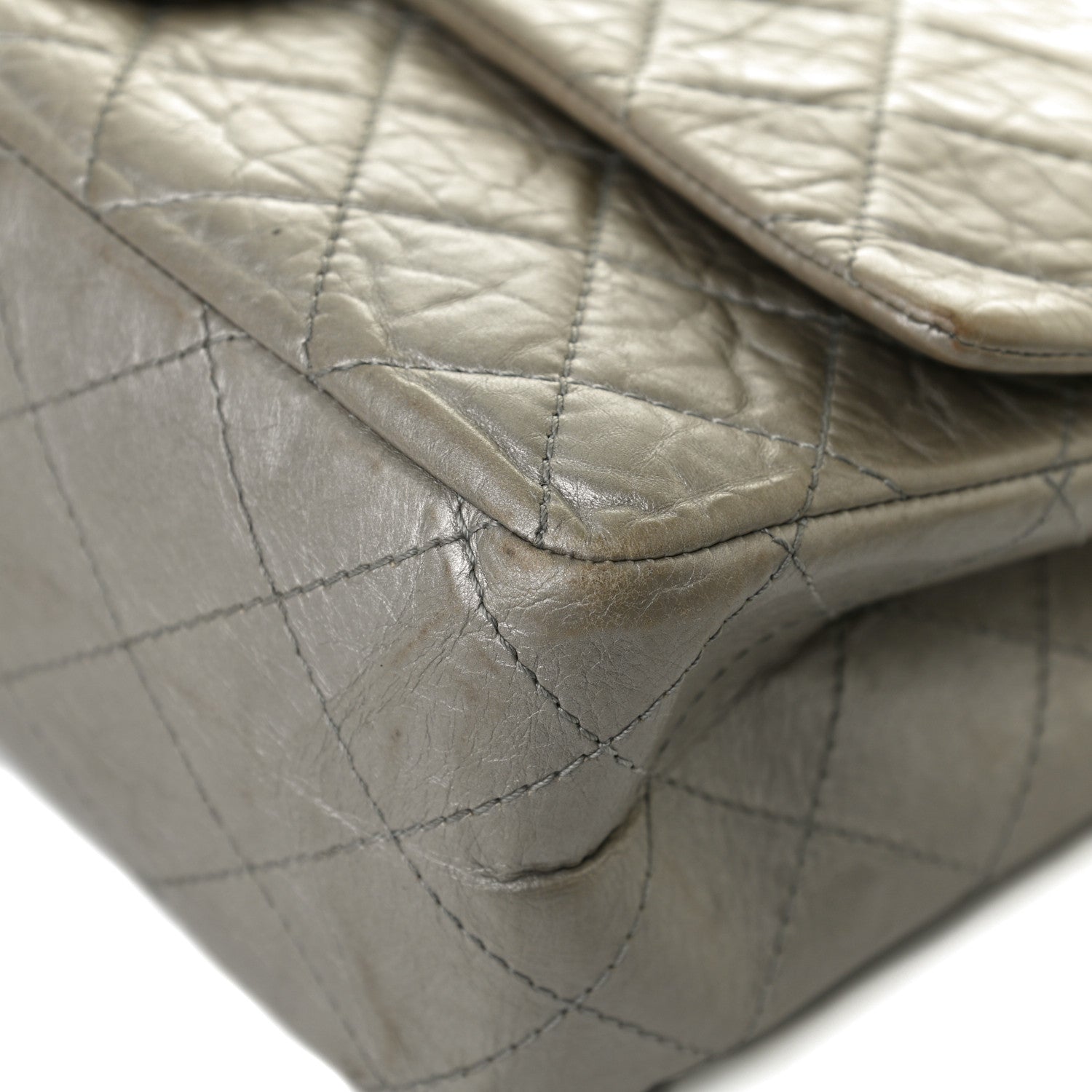 Chanel Metallic Aged Calfskin Quilted 2.55 Reissue 227 Flap Grey 11 of 16