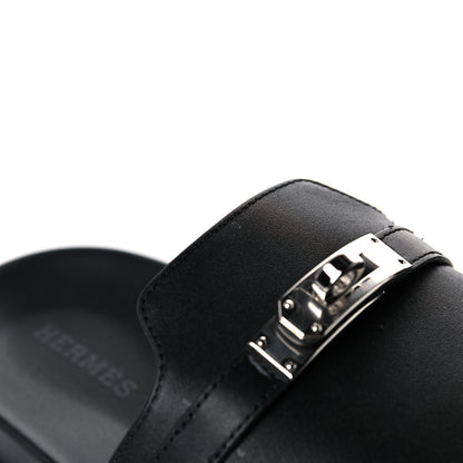 Hermes Calfskin Womens Empire Sandals 38.5 Black 10 of 12
