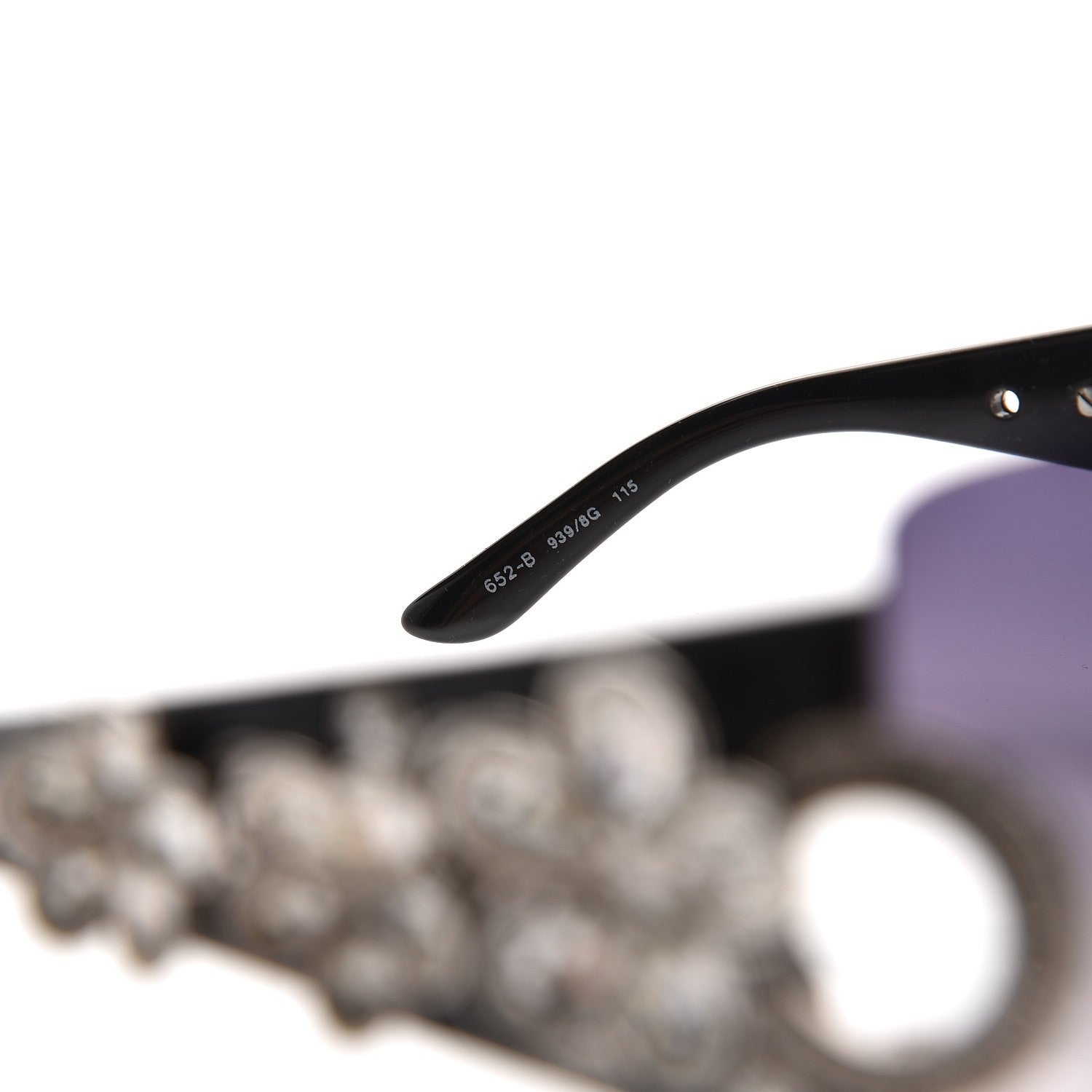 Bulgari Crystal Flower Sunglasses 652-B Black 6 of 10