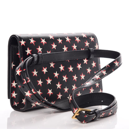Saint Laurent Smooth Calfskin Star Print Monogram Kate Belt Bag Black Ivory Red 4 of 9