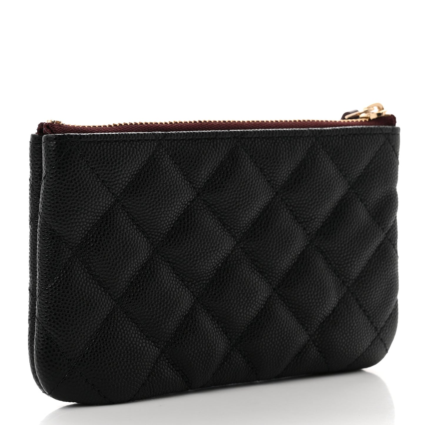 Caviar Quilted Small Cosmetic Case Black