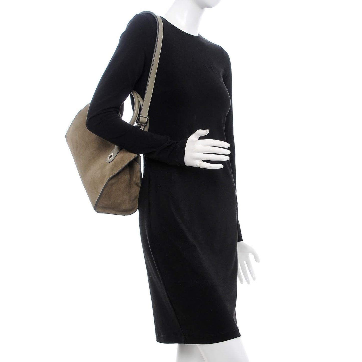 Suede Medium Riley Tote Light Khaki