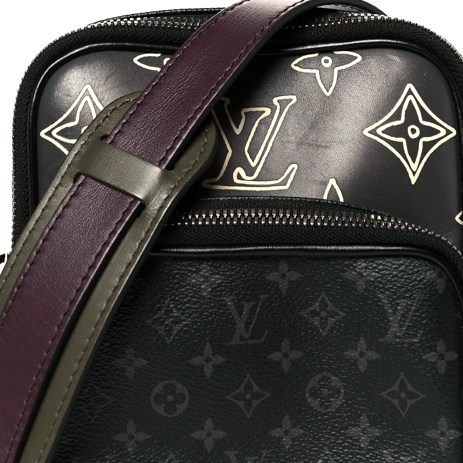 Louis Vuitton Monogram Eclipse Patchwork Amazone Sling Bag 8 of 11