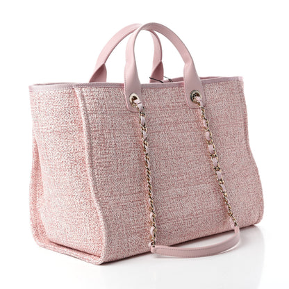 Chanel Lurex Boucle Deauville Medium Tote Pink 3 of 10