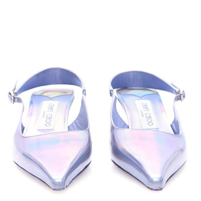 Jimmy Choo Metallic Patent Amel 50 Slingback Pumps 37 Purple 3 of 8