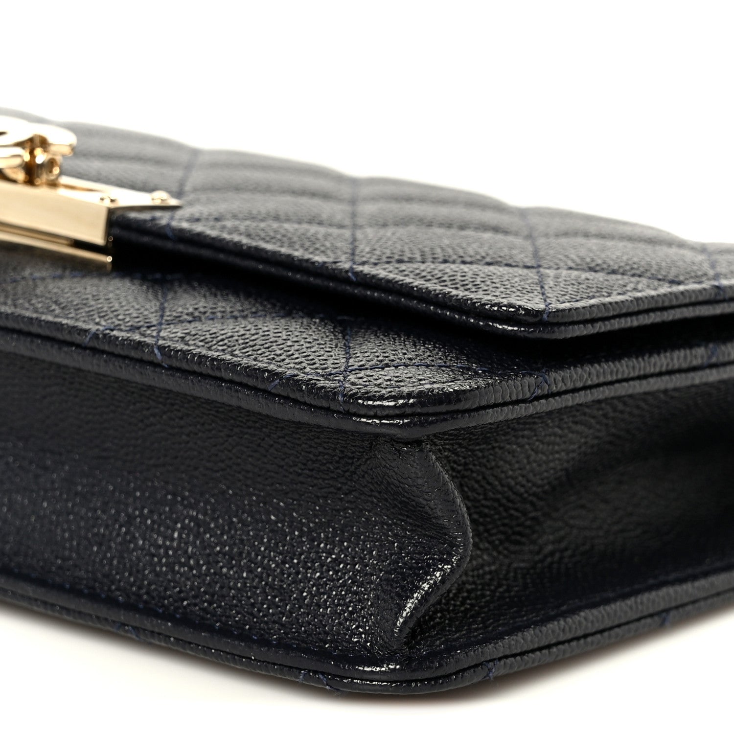 Chanel Caviar Quilted Golden Class Wallet On Chain WOC Navy 11 of 11