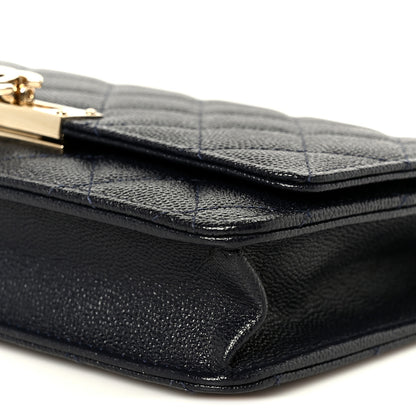 Chanel Caviar Quilted Golden Class Wallet On Chain WOC Navy 11 of 11