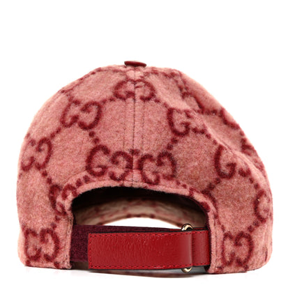Gucci Covered Wool GG Monogram Baseball Hat S Roseate Red 3 of 6