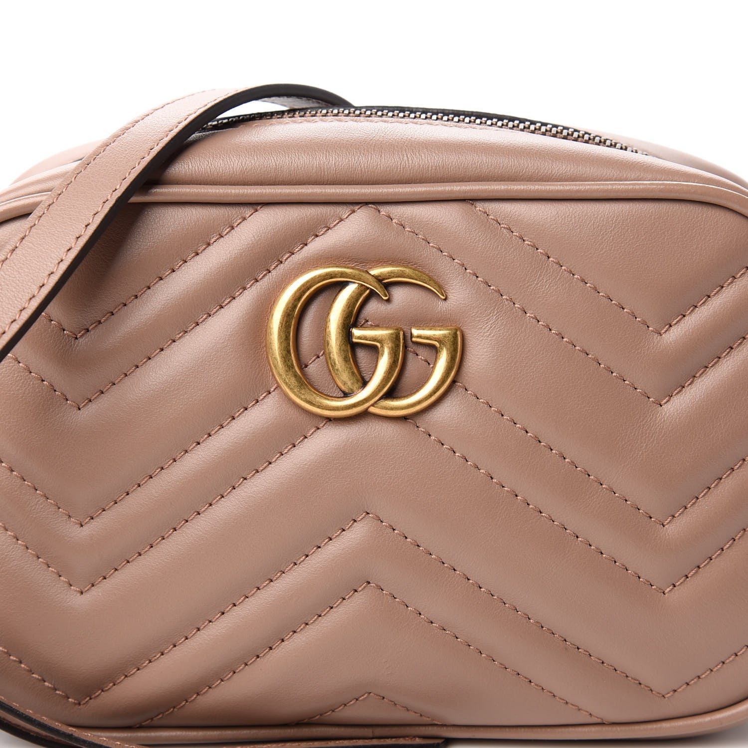 Gucci Calfskin Matelasse Mini GG Marmont Chain Shoulder Bag Porcelain Rose 10 of 10