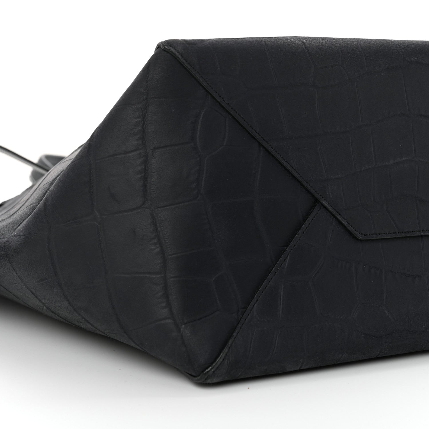 Celine Crocodile Embossed Calfskin Medium Belt Cabas Phantom Navy 8 of 11