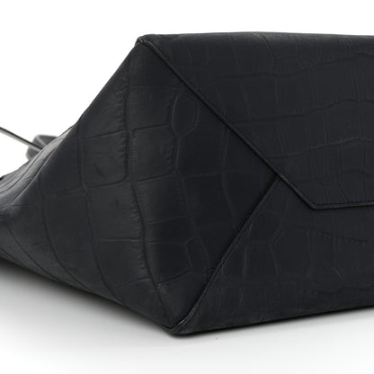 Celine Crocodile Embossed Calfskin Medium Belt Cabas Phantom Navy 8 of 11