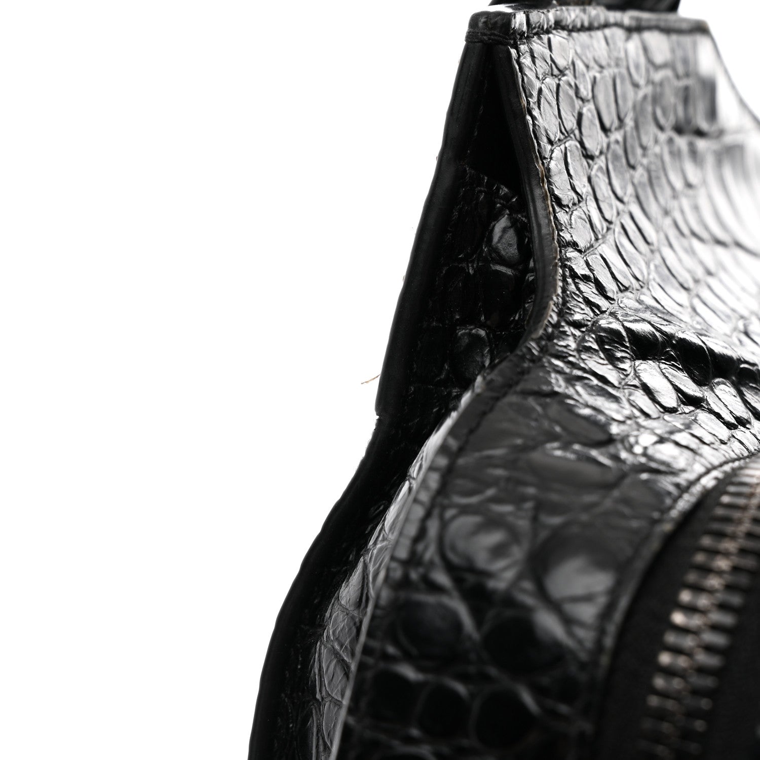 Balenciaga Calfskin Crocodile Embossed Neo Classic Black Hardware Medium City Black 17 of 18