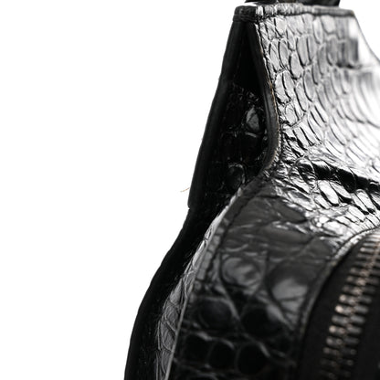 Balenciaga Calfskin Crocodile Embossed Neo Classic Black Hardware Medium City Black 17 of 18