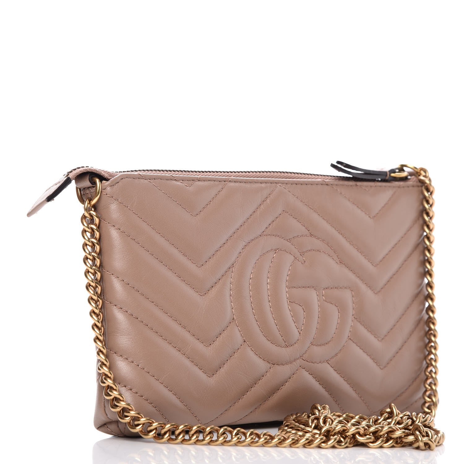 Gucci Calfskin Matelasse Mini GG Marmont Chain Bag Porcelain Rose 3 of 8
