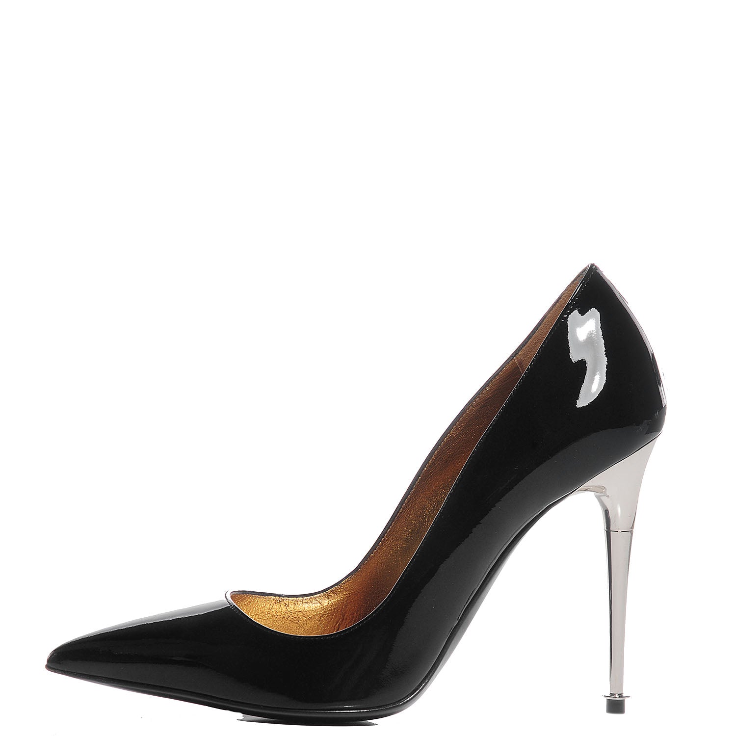 Tom Ford Patent Leather Pumps 37 Black Silver 1 of 7