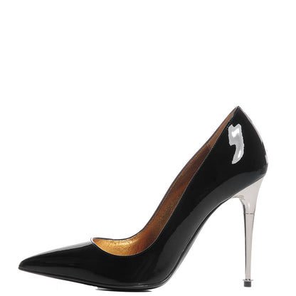 Tom Ford Patent Leather Pumps 37 Black Silver 1 of 7