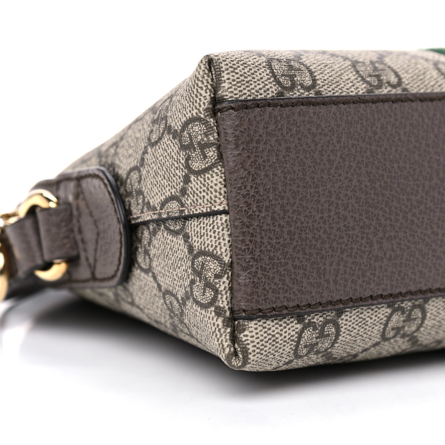 GG Supreme Monogram Textured Dollar Calfskin Web Small Ophidia Dome Shoulder Bag Beige Ebony New Acero