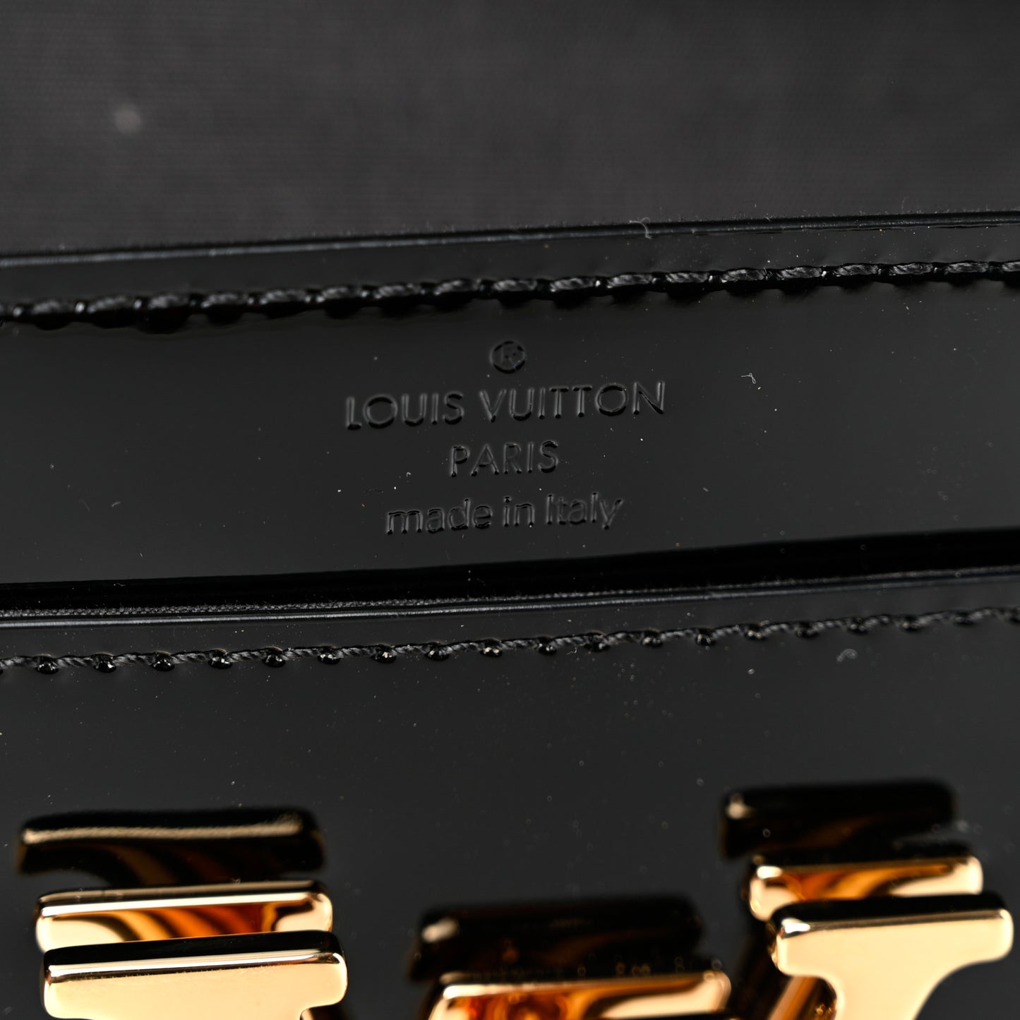 Patent Louise Clutch Black